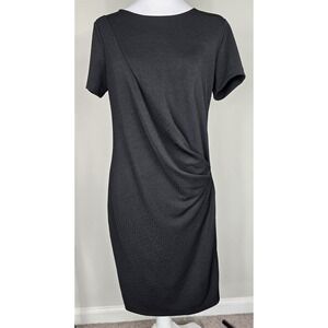 Banana Republic Womens Black Short Sleeve Side Ruching Sheath Dress XS